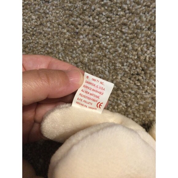 VINTAGE * TY BeanieBaby Plush - 1998 NIBBLER Bunny Rabbit - Picture 9 of 10